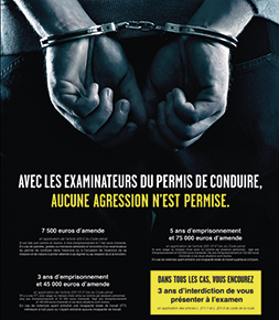 Sécurité routière IPCSR : une affiche pour lutter contre  les agressions